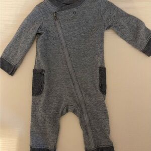 Cat & Jack Gray One Piece Outfit with Cool Asymmetrical Zipper and Pockets